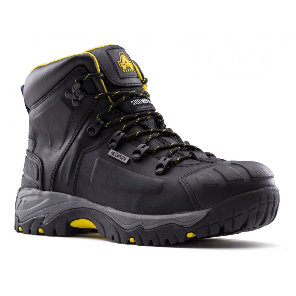 Boot Scuff Protector Ambler Wide Fit Safety Black Waterproof Rubber Scuff Cap Boot AS803 Size 8